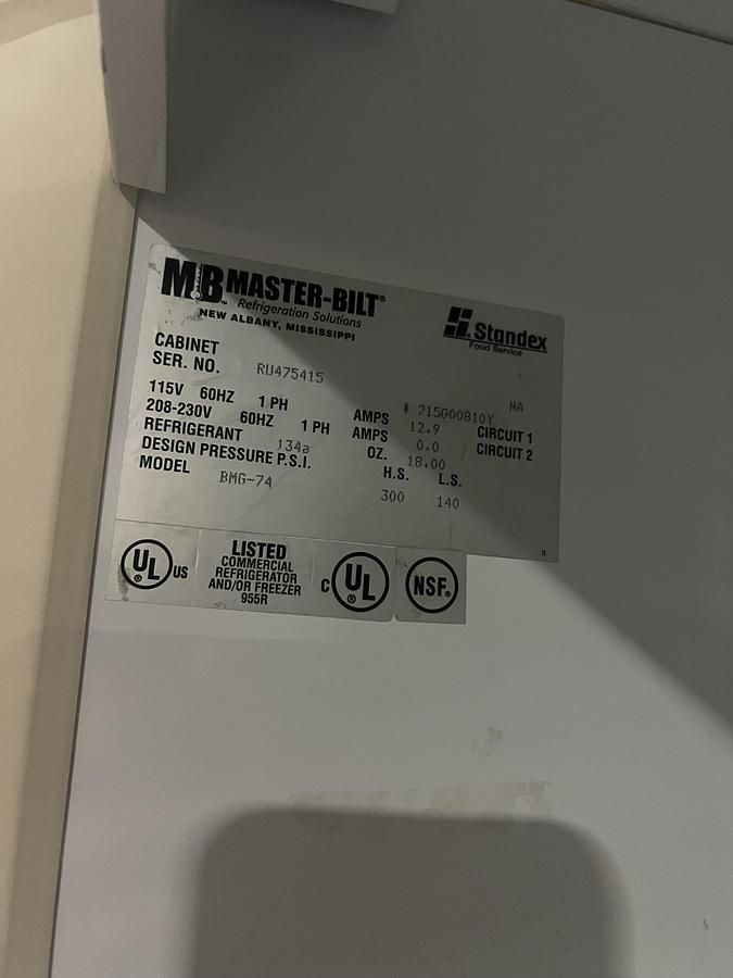 Refurbished Master-Bilt 3 Door Glass Merchandiser Commercial Refrigerator Cooler 115V