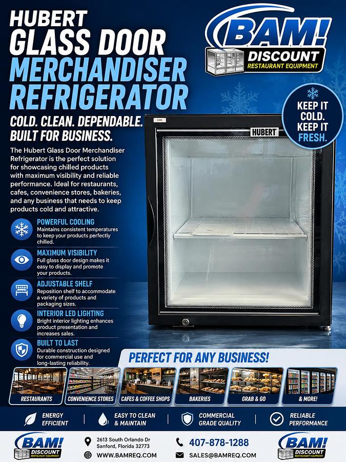 Used Hubert Glass Door Merchandiser Refrigerator