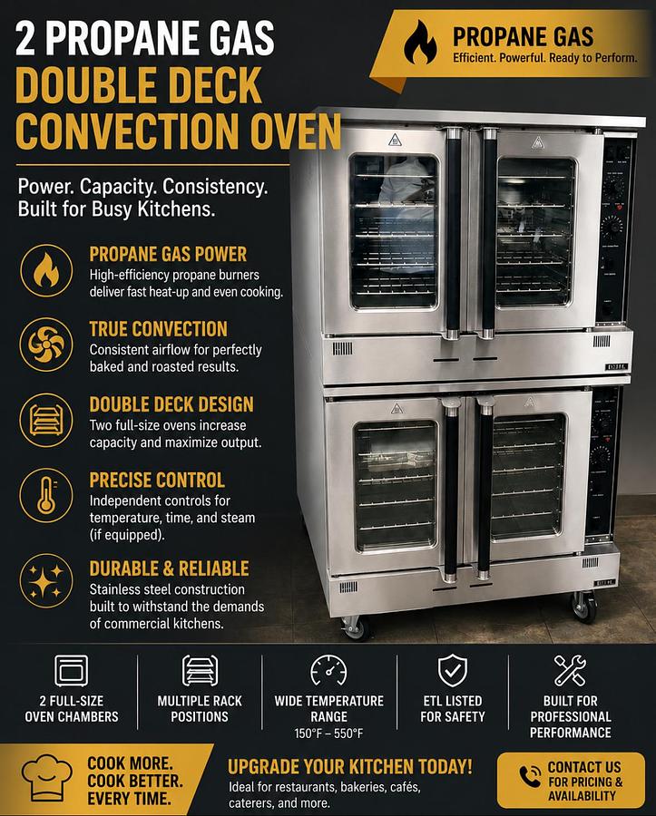ELITE ECO-2/P Propane Double Deck Convection Oven