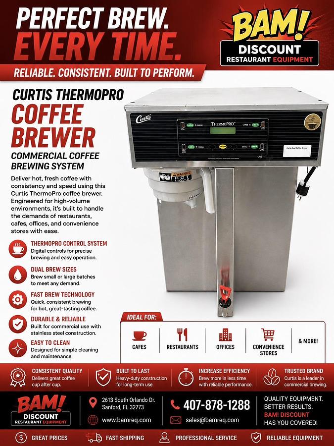 Used Curtis ThermoPro Commercial Coffee Brewer Digital Dual Batch Brewing System
