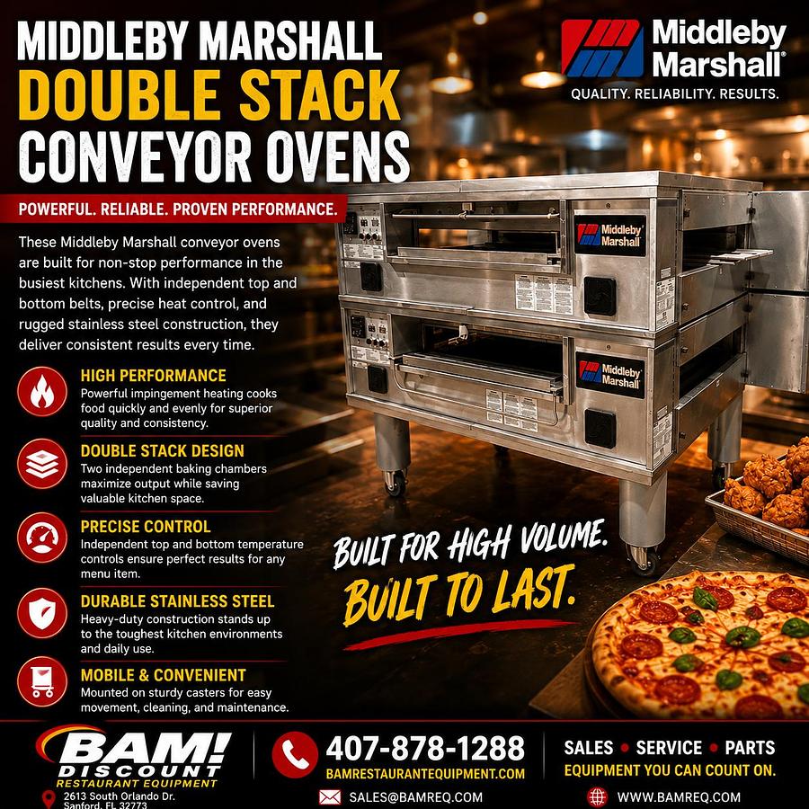 Used Middleby Marshall PS570G Double Stack Natural Gas Conveyor Pizza Oven Tested