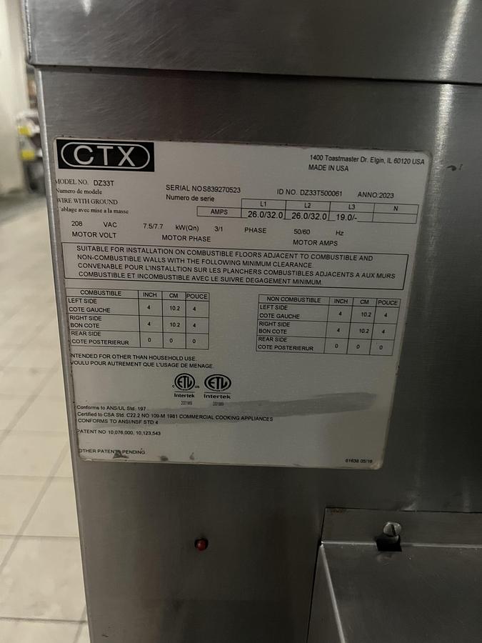 Refurbished Middleby Marshall CTX DCT3 Commercial Conveyor Pizza Oven Stainless Steel