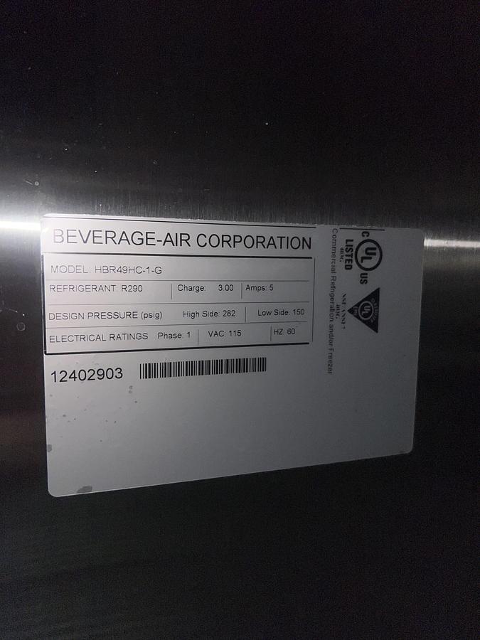 Refurbished Beverage-Air 2 Door Glass Reach-In Refrigerator Commercial Stainless Steel Cooler