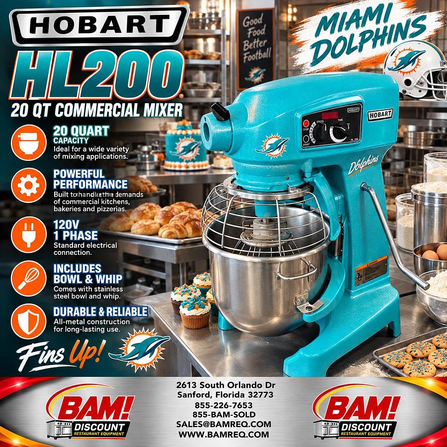 Refurbished Hobart HL200 20 Qt Commercial Planetary Mixer 120V 1 Phase Bowl & Whip