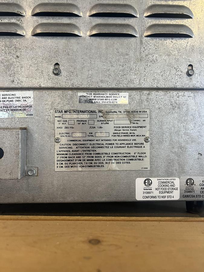 Used Star / Star-Max Vertical Gyro Broiler