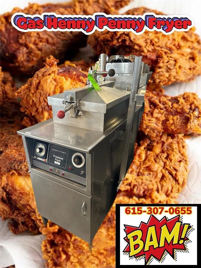 Used Henny Penny 600 Natural Gas Pressure Fryer- W/ Basket & Handle- Oil Filtration