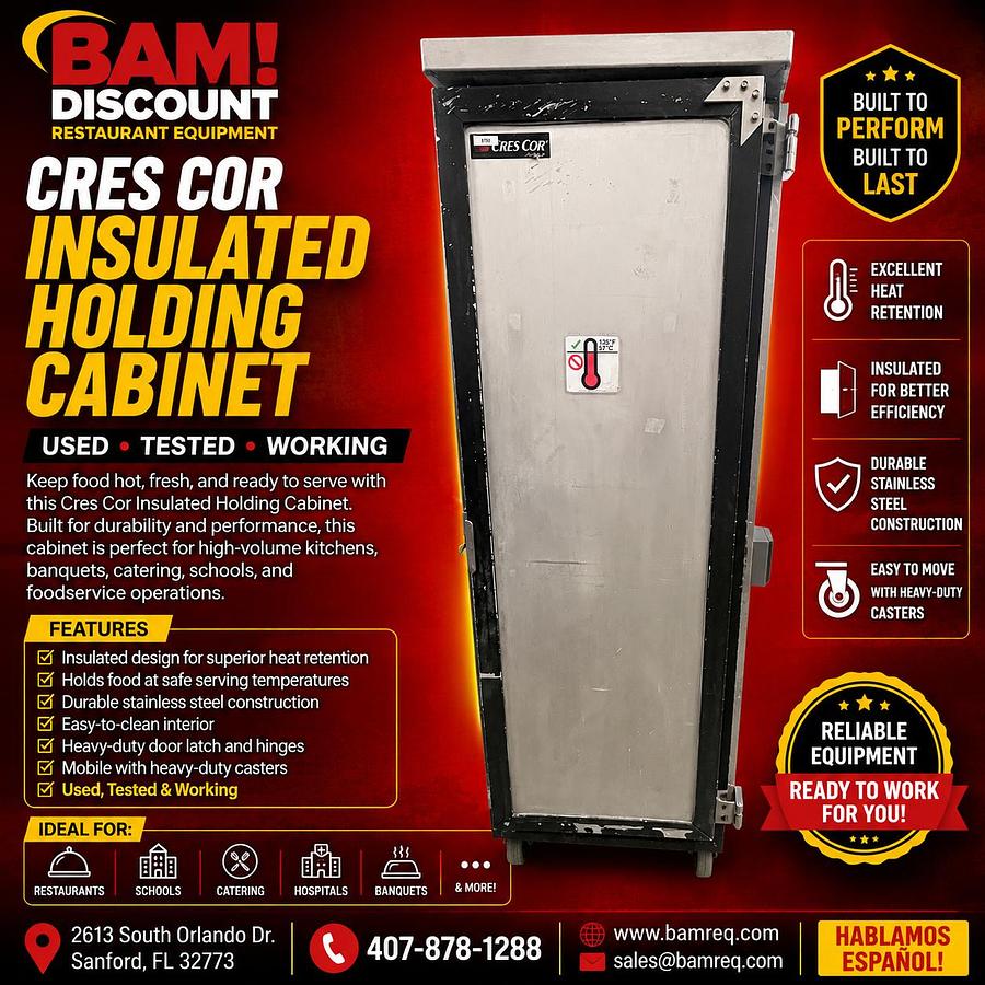 Used Cres Cor Insulated Holding Cabinet – Commercial Mobile Heated Food Holding Cabinet