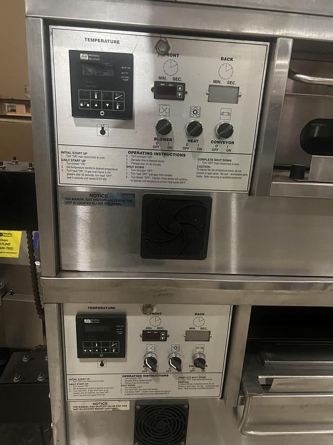 Used Middleby Marshall PS570G Double Stack Natural Gas Conveyor Pizza Oven Tested