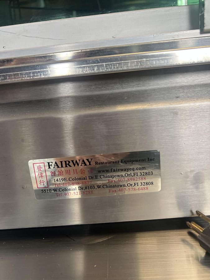 Used Fairway Heated Display Case Food Warmer Merchandiser