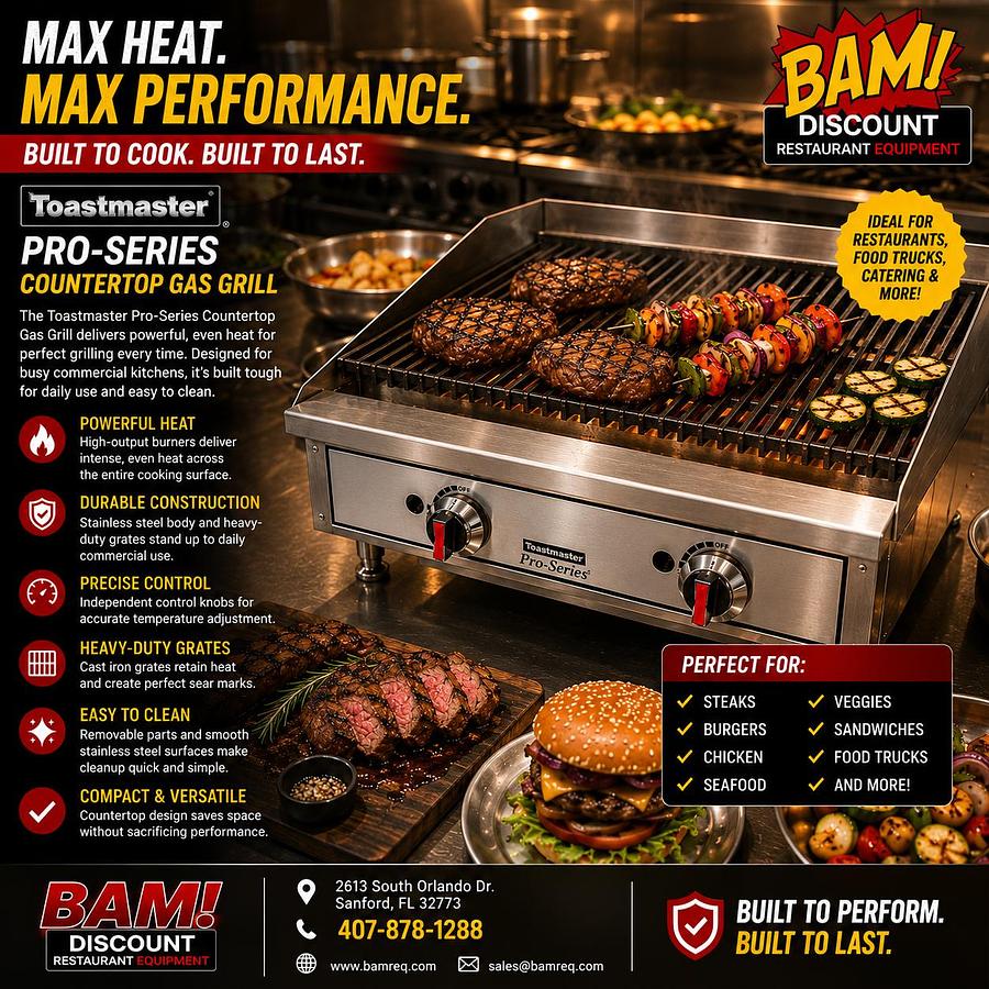 Used Toastmaster Pro-Series Countertop Gas Charbroiler