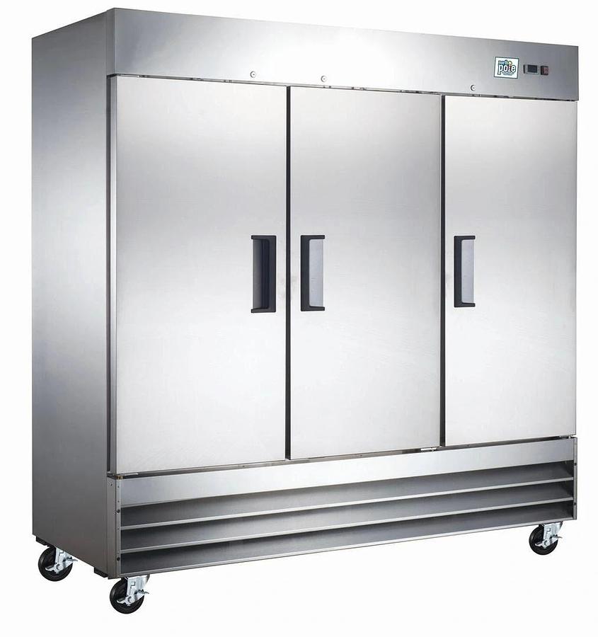 Elite Stainless Steel Three Door Reach-In Freezer