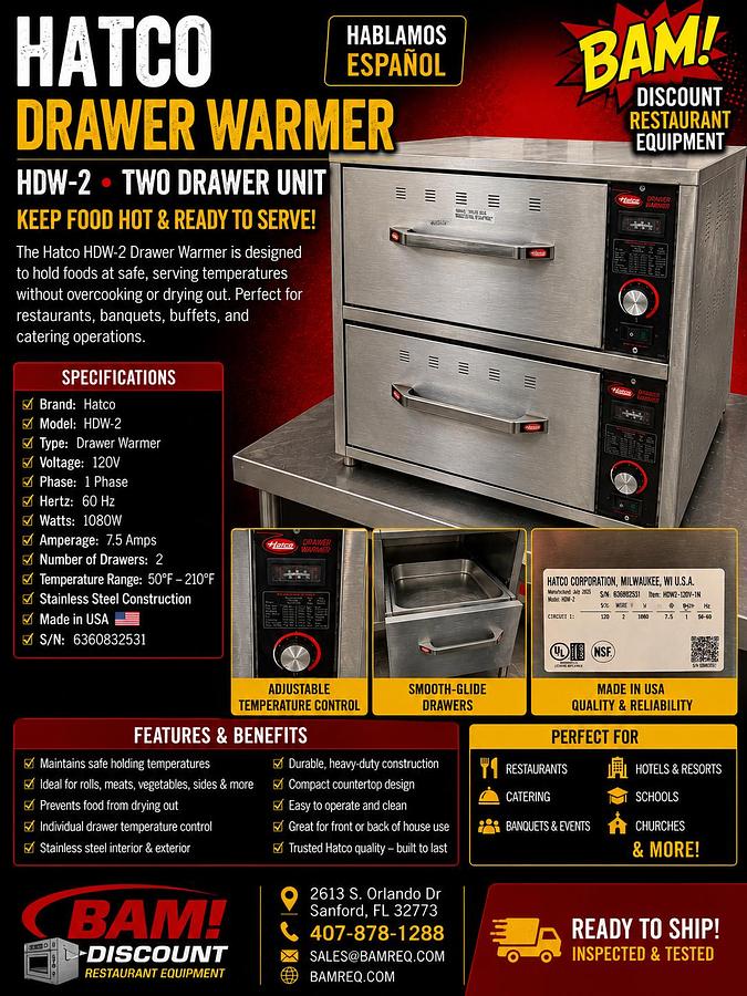 Used Hatco 2 Drawer Warmer
