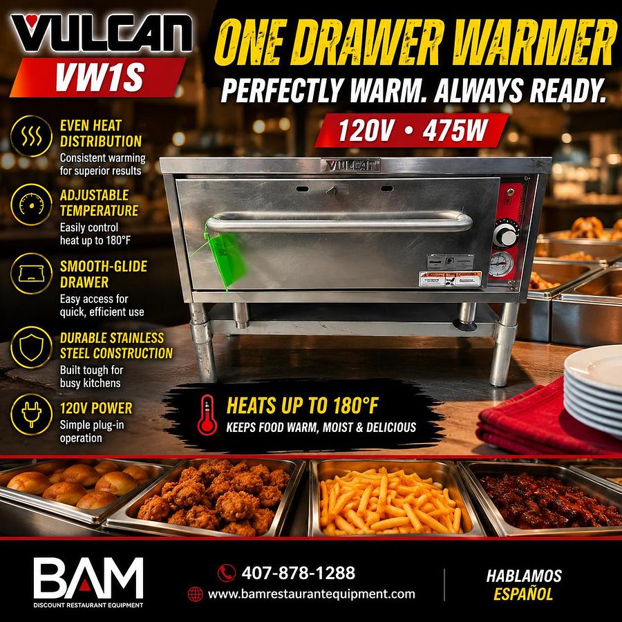 Used Vulcan VW1S Freestanding One Drawer Warmer - 120V, 475WVulcan VW1S Freestanding One Drawer Warmer - 120V, 475W