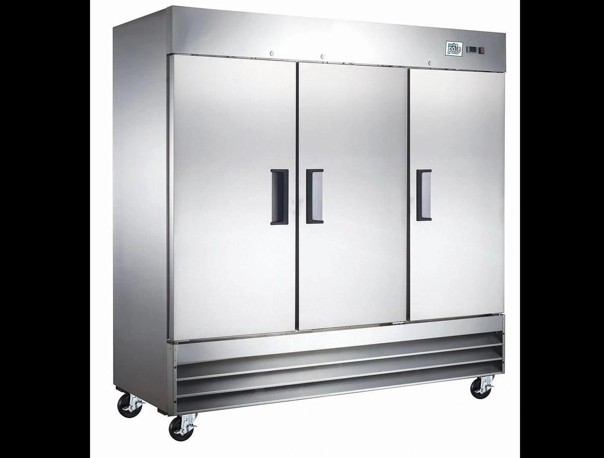 Elite Stainless Steel Solid Three Door Reach-In Refrigerator
