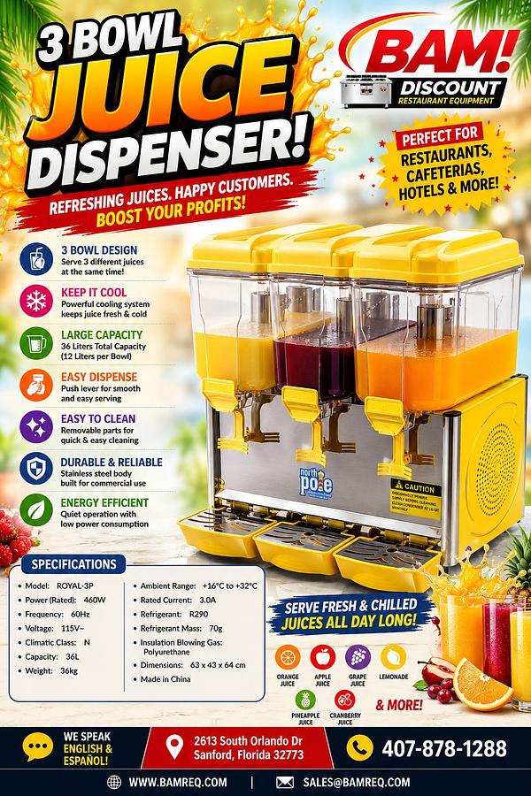 3 Bowl Juice Dispenser