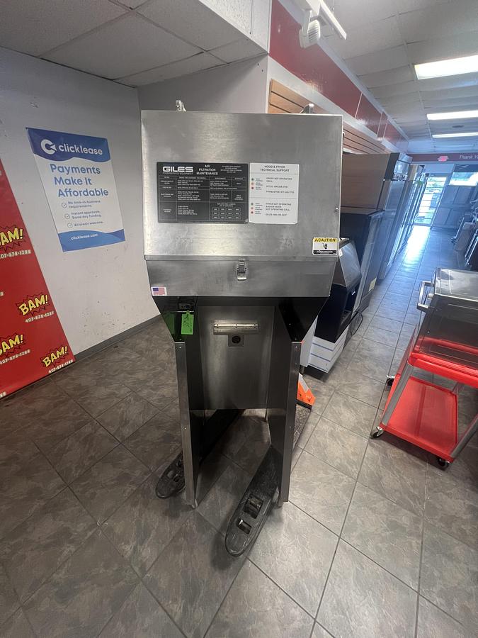Used Giles Commercial Fryer Oil Filtration Station – Portable Oil Management System – Tested