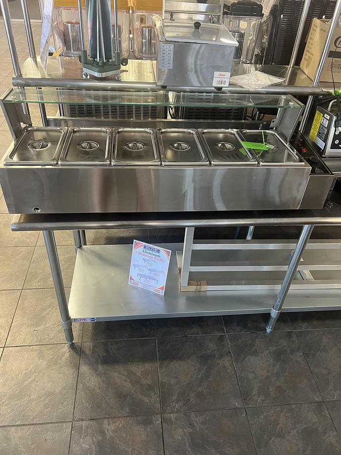 Used Commercial 6-Pan Stainless Steel Countertop Food Warmer