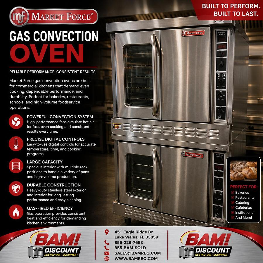 Refurbished Market Forge Double Stack Gas Convection Oven Commercial Stainless Steel