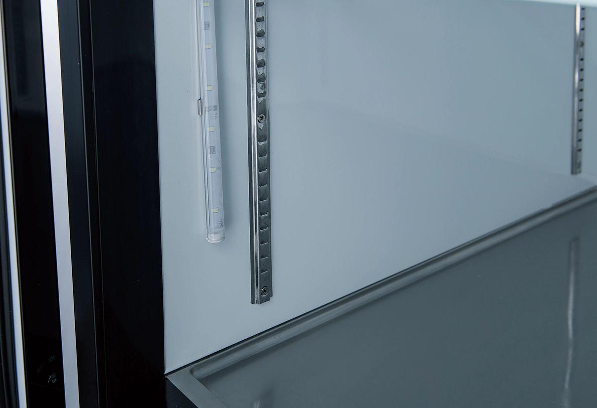 Elite Swing Glass Door Merchandiser Refrigerator with LED Lighting