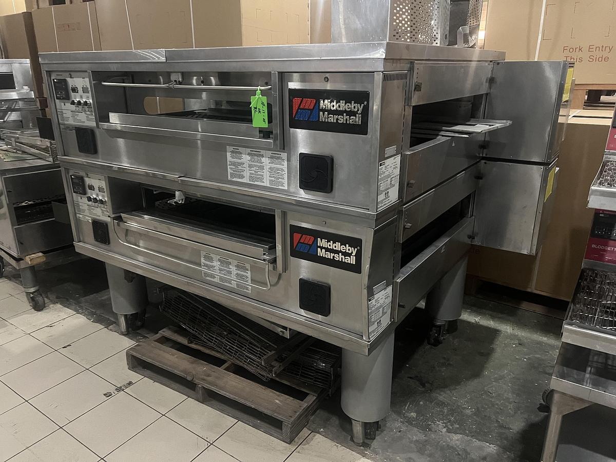 Used Middleby Marshall PS570G Double Stack Natural Gas Conveyor Pizza Oven Tested