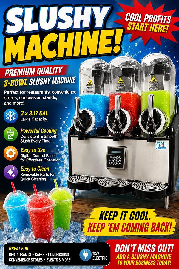 Triple Bowl Slushy / Frozen Drink Machine