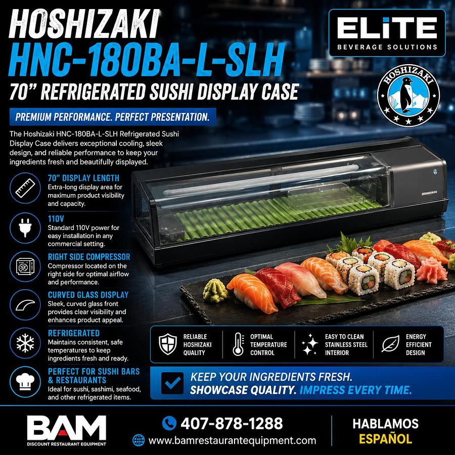 Used Hoshizaki HNC-180BA-L-SLH 70 Inch Refrigerated 110V- Right Side CompressorHoshizaki HNC-180BA-L-SLH 70 Inch Refrigerated 110V- Right Side Compressor