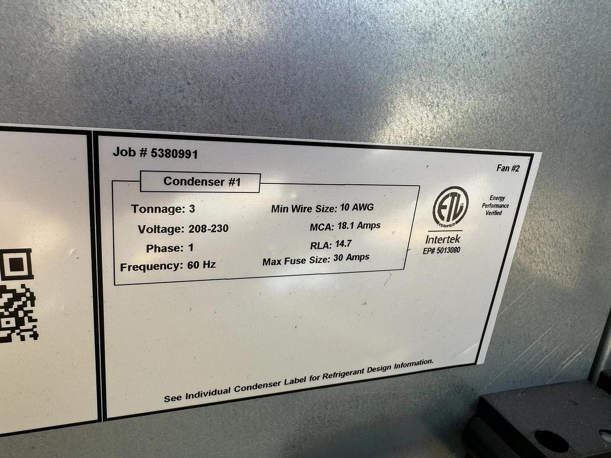 New Captive Aire Make Up Air Unit - With A/C Unit- 220v 1 Phase- 1350CFM