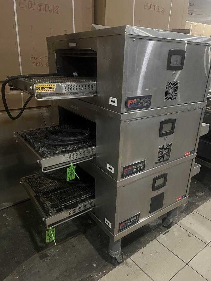 Used Middleby Marshall CTX Triple Stack Gas Conveyor Pizza Oven Commercial Tested