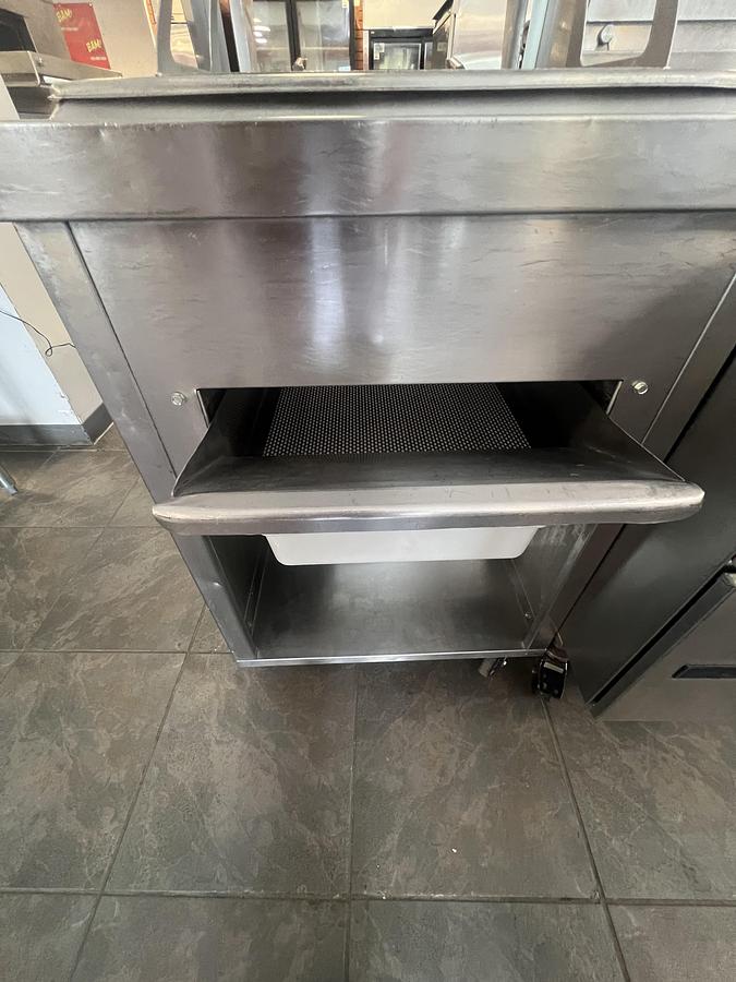 Used Giles Commercial Chicken Breading Cart Stainless Steel 3-Bin Breader Station
