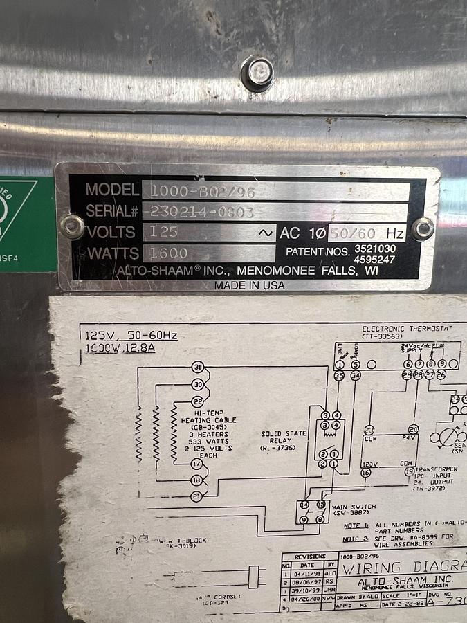 Refurbished Alto-Shaam 1000-BQ2/96 Heated Banquet Cart