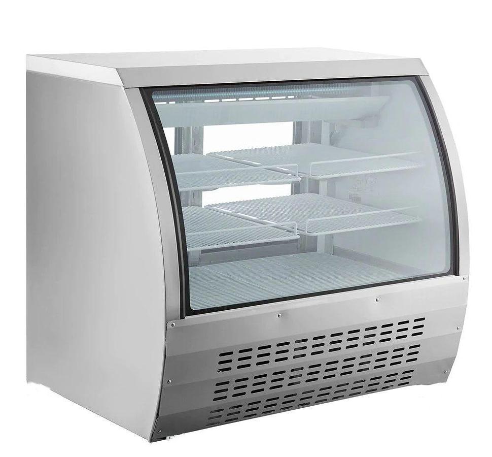 Elite - E- 48" Stainless Steal Curved Glass Refrigerated Deli Case