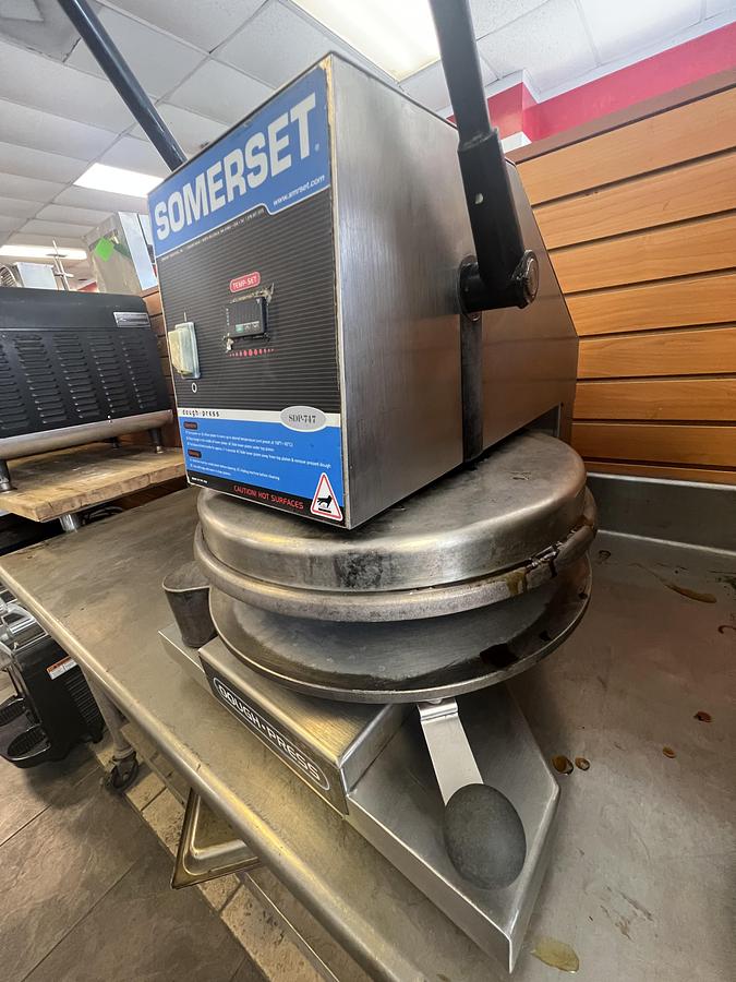 Used Somerset SDP-717 Heated Dough Press – Commercial Pizza Dough Press