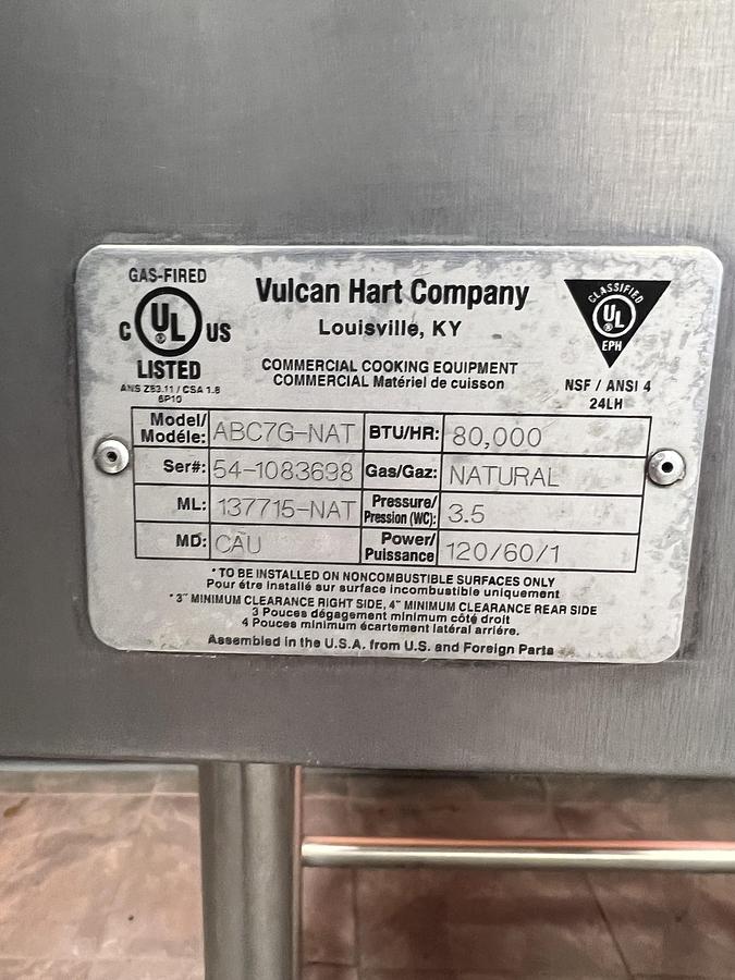 Used Vulcan Hart ABC7G-NAT Gas Combi Oven