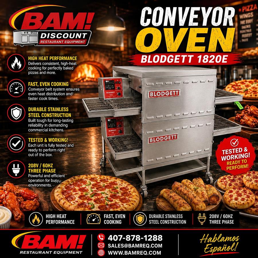 Used Blodgett Model MT1820E Electric Double Stack Conveyor Oven 208v 1 Phase 18” Belt