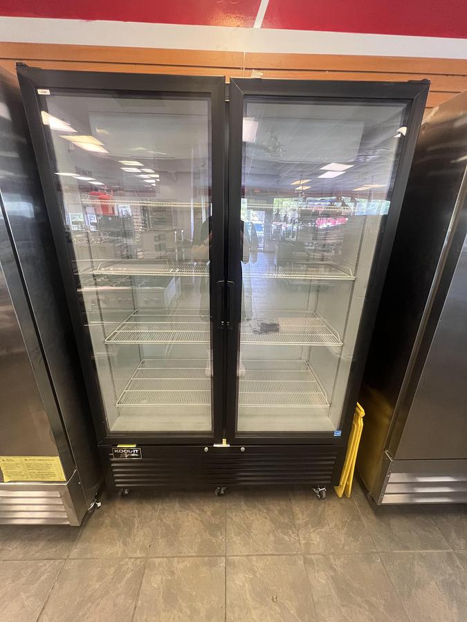Used Kool-It Double Glass Door Merchandiser Refrigerator Commercial Reach-In