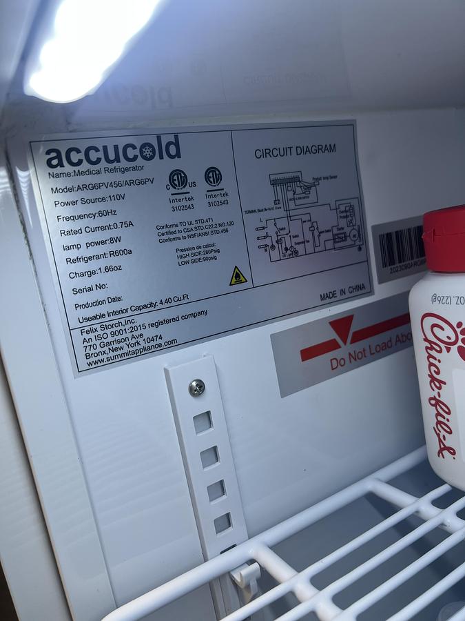Refurbished Accucold Medical Refrigerator – Glass Door – Digital Temperature Control