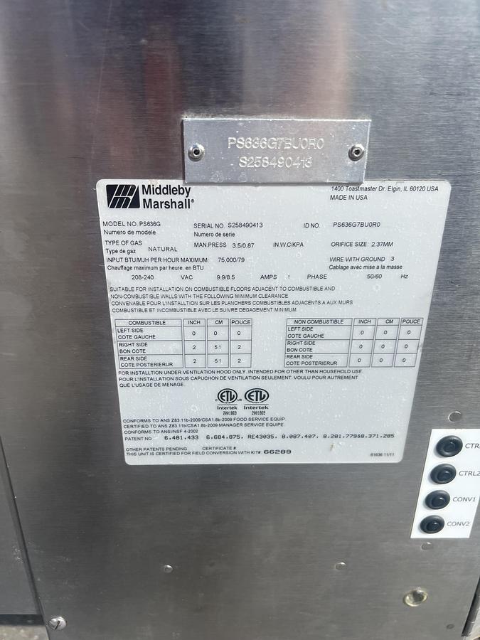 Refurbished Middleby Marshall PS636G Gas Conveyor Oven