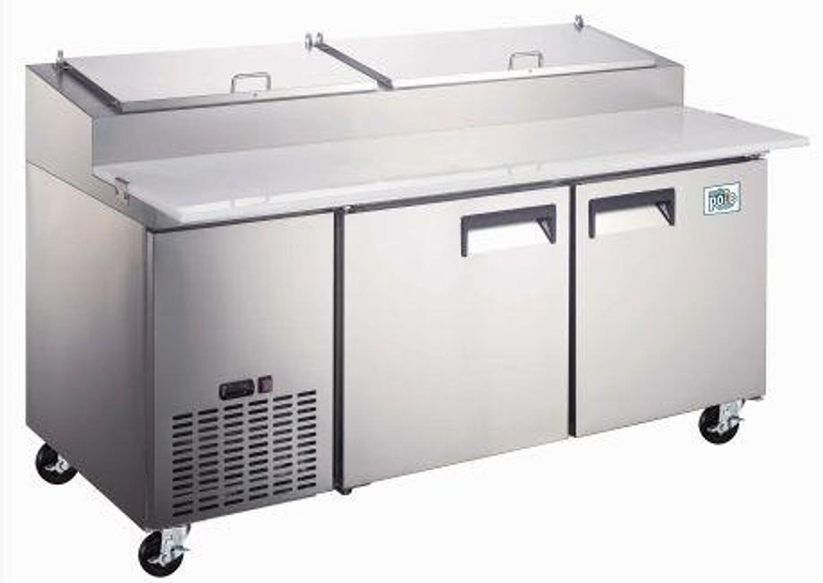 Elite Stainless Steel 71" Pizza Make Table on Castors