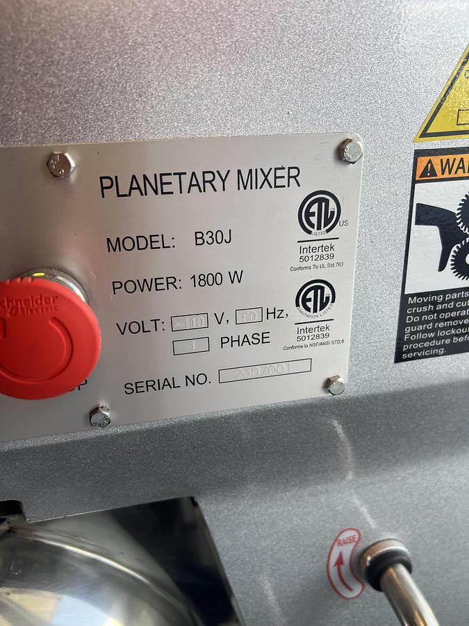Used ELITE 30 QT COMMERCIAL MIXER WITH MEAT GRINDER ATTACHMENT