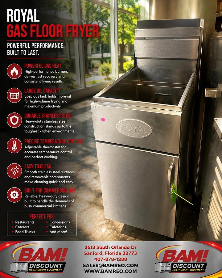 Used Royal Commercial Gas Floor Fryer