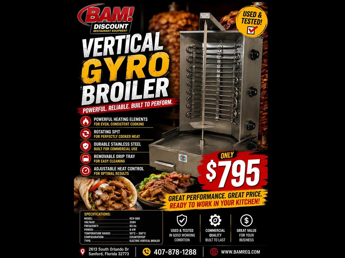 Used Electric Vertical Broiler / Gyro Grill / Commercial Electric Gyro / Shawarma Vertical Broiler