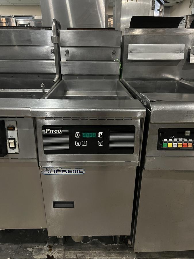 Refurbished Pitco Solstice Supreme Single Bay Commercial Gas Fryer Digital Controls Heavy Duty