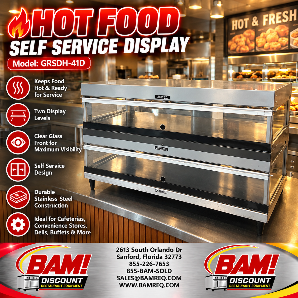 Refurbished Commercial Hot Food Self-Service Display