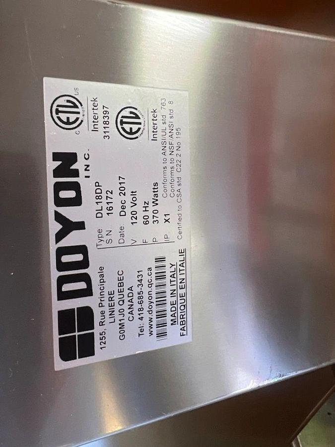 Used NEW ITEMS🚨 Used: Doyon DL18DP Dough Sheeter w/ 2 Rollers for Sheets Up To 17” W, 120vNEW ITEMS🚨 Used: Doyon DL18DP Dough Sheeter w/ 2 Rollers for Sheets Up To 17” W, 120v