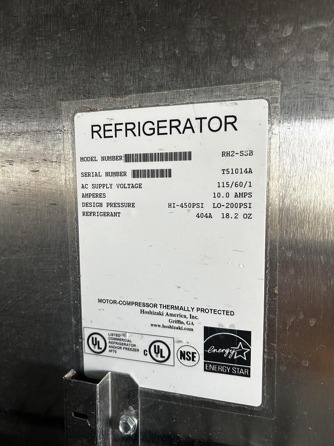 Used Hoshizaki 2-Door Reach-In Commercial Refrigerator