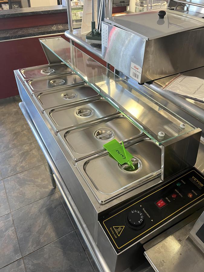 Used Commercial 6-Pan Stainless Steel Countertop Food Warmer