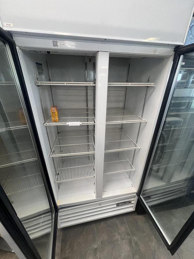 Used Beverage-Air Double Glass Door Merchandiser Refrigerator Cooler White