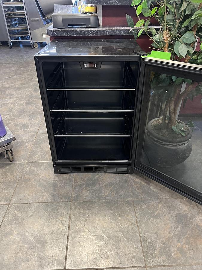 Refurbished Vissani Undercounter Beverage Refrigerator Glass Door Stainless Steel