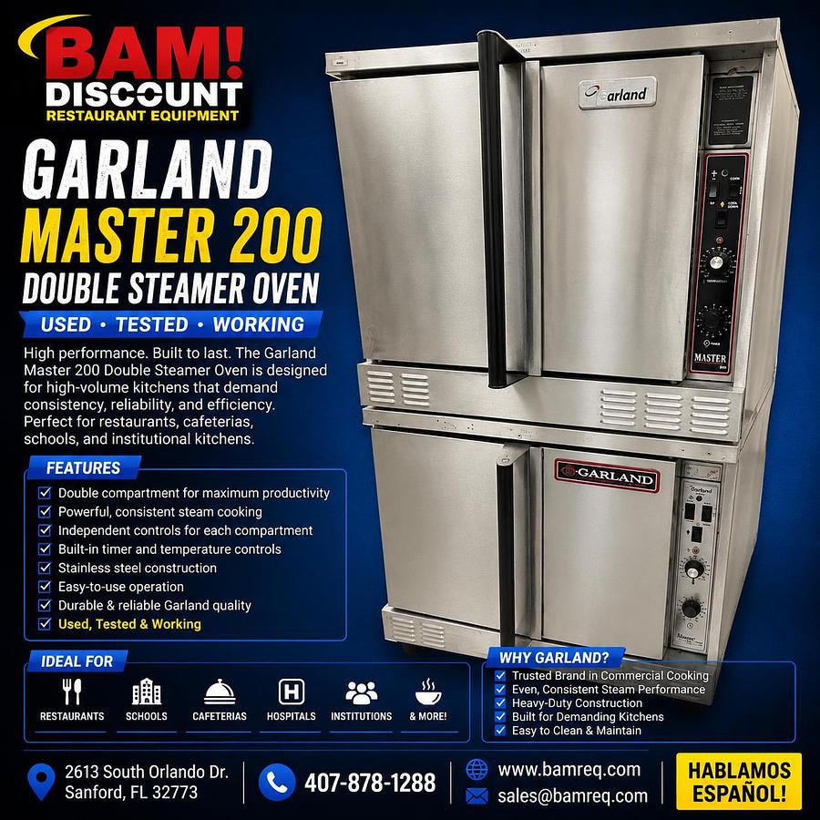 Used Garland Master 200 Double Deck Electric Steamer Oven Commercial Cooker