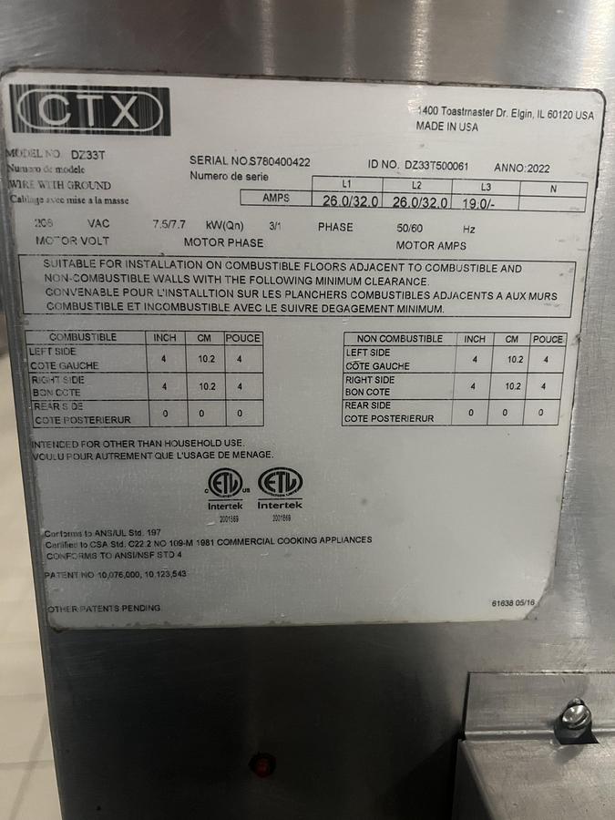 Used Middleby Marshall CTX Triple Stack Gas Conveyor Pizza Oven Commercial Tested